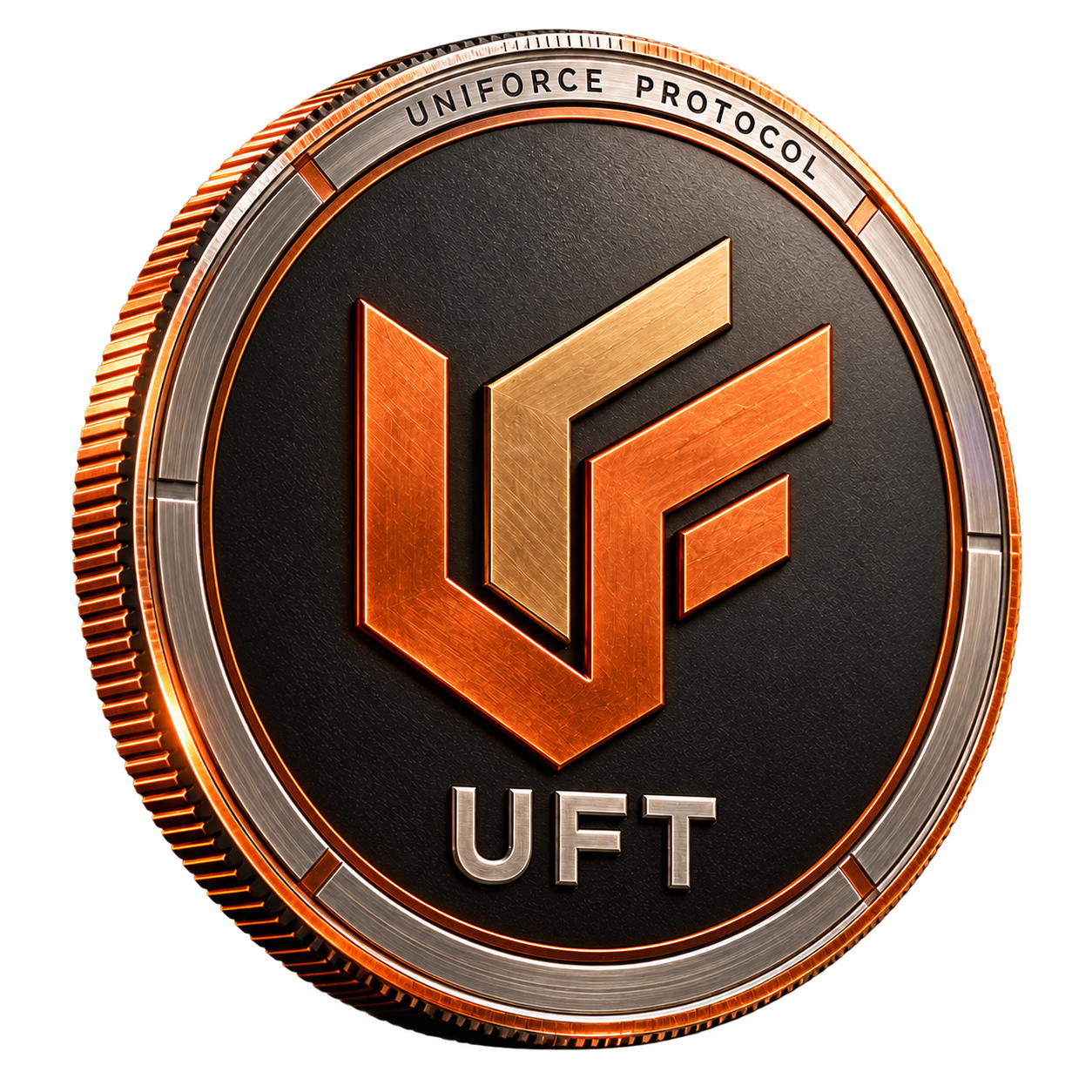 UFT coin with the copper UniForce emblem
